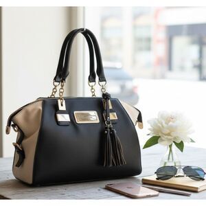 Marc New York Purse Large Satchel Leather Handbag Gold Hardware